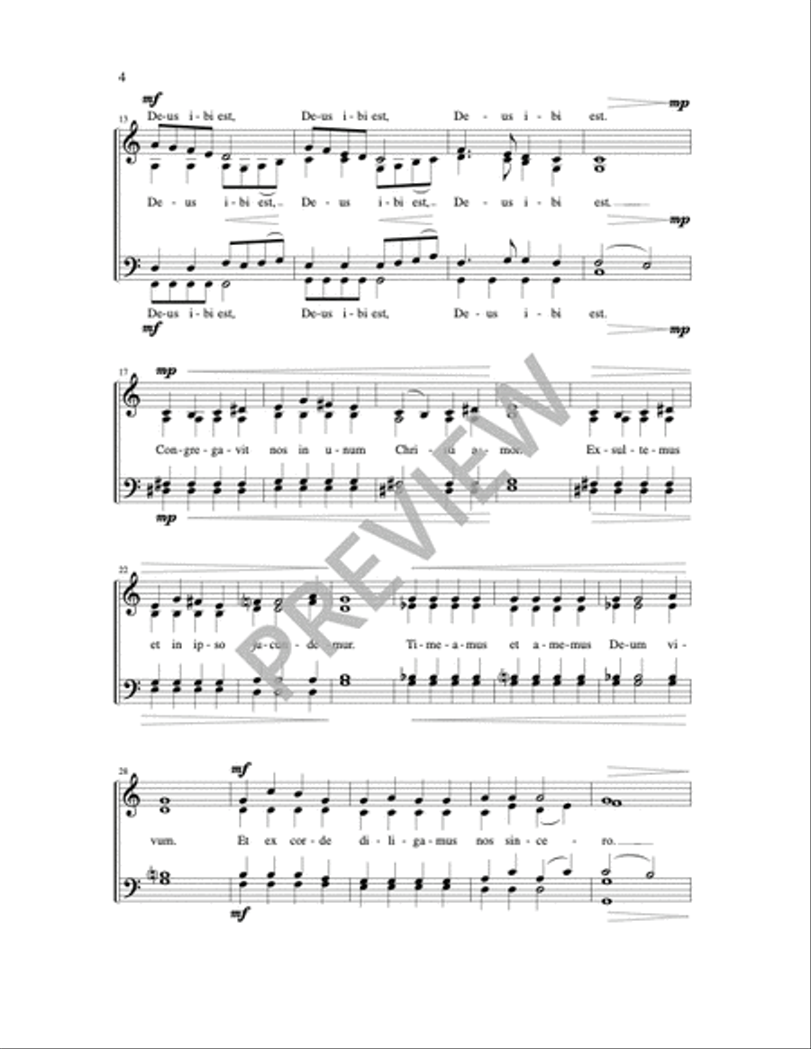 Ubi caritas 4-Part scores gallery preview page 7