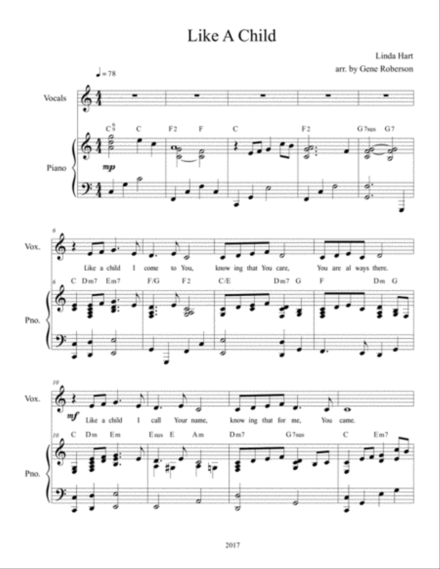 Like A Child - Vocal Solo Voice Solo scores gallery preview page 2