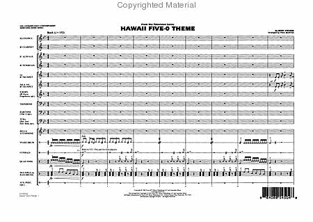 Hawaii Five-O Theme by Mort Stevens Marching Band - Sheet Music