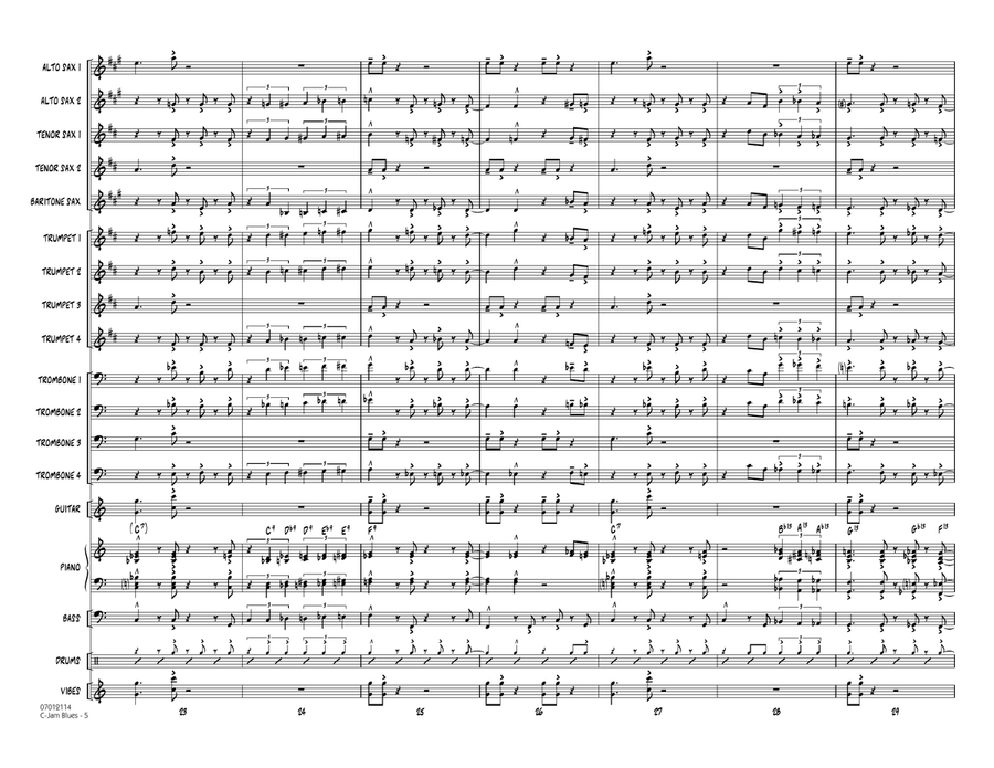 C-Jam Blues (arr. Mark Taylor) - Conductor Score (Full Score) Jazz Ensemble scores gallery preview page 5