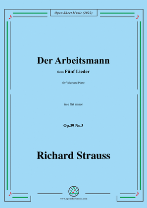 Richard Strauss-Der Arbeitsmann,in e flat minor,Op.39 No.3