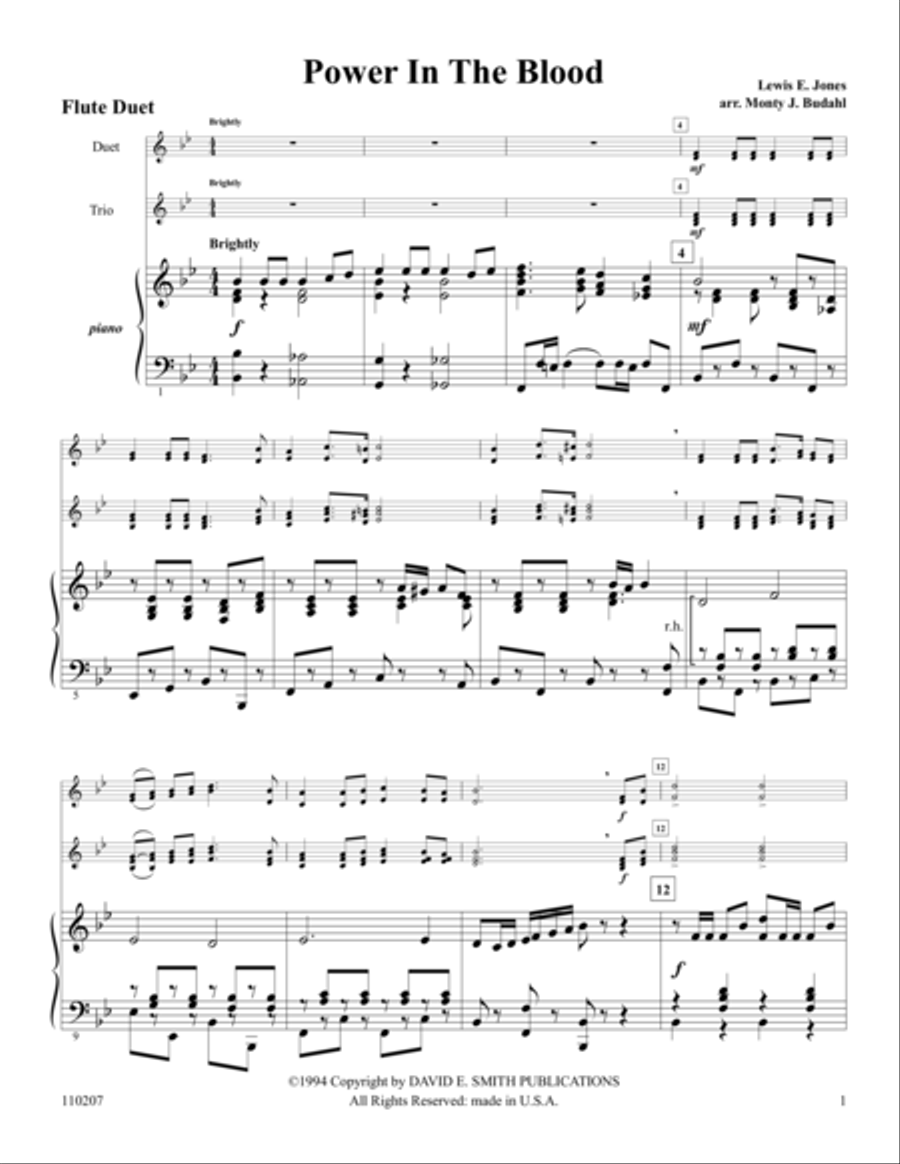 Power in the Blood Flute Duet scores gallery preview page 1