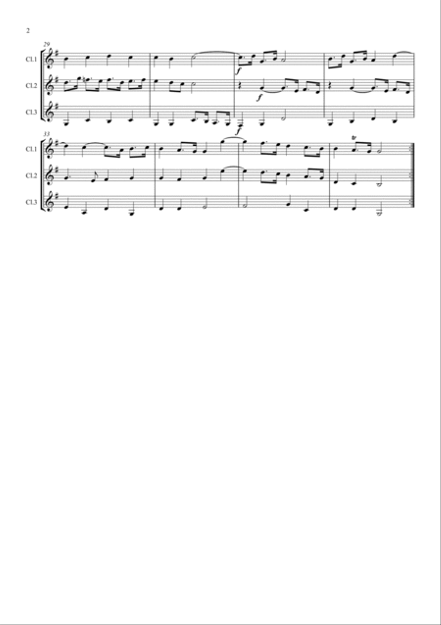 Handel: 5 Movements from the Water Music and Royal Fireworks Music - clarinet trio Clarinet Trio scores gallery preview page 2