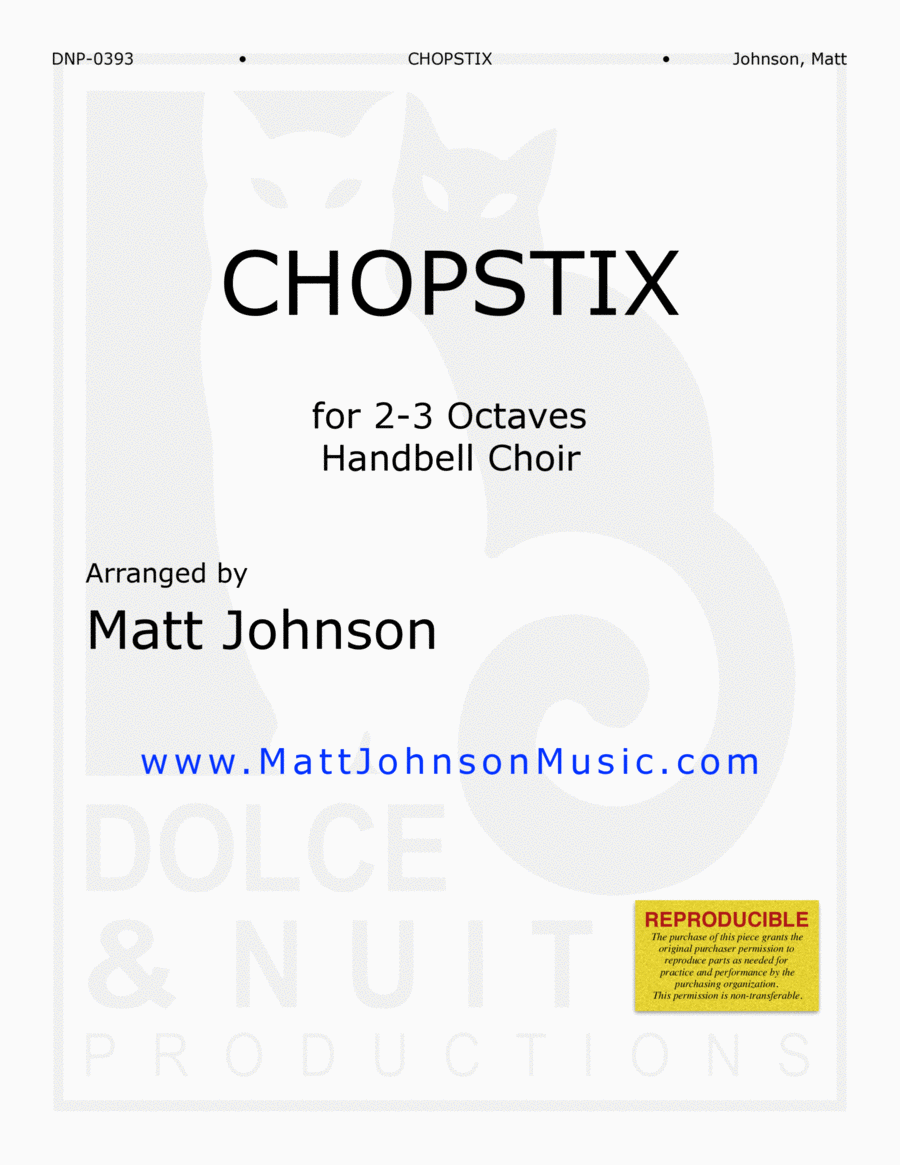 Chopstix ~ a FUN handbell arrangement! - REPRODUCIBLE Handbell Choir scores gallery preview page 1