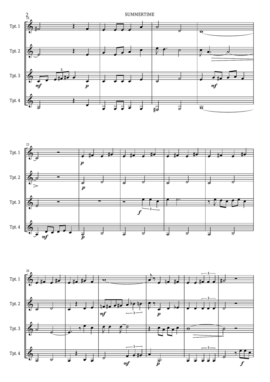 Summertime Summertime Brass Ensemble scores gallery preview page 3