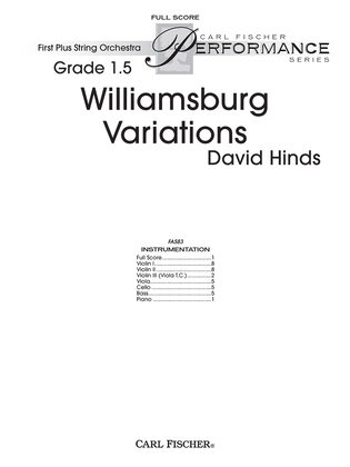 Book cover for Williamsburg Variations