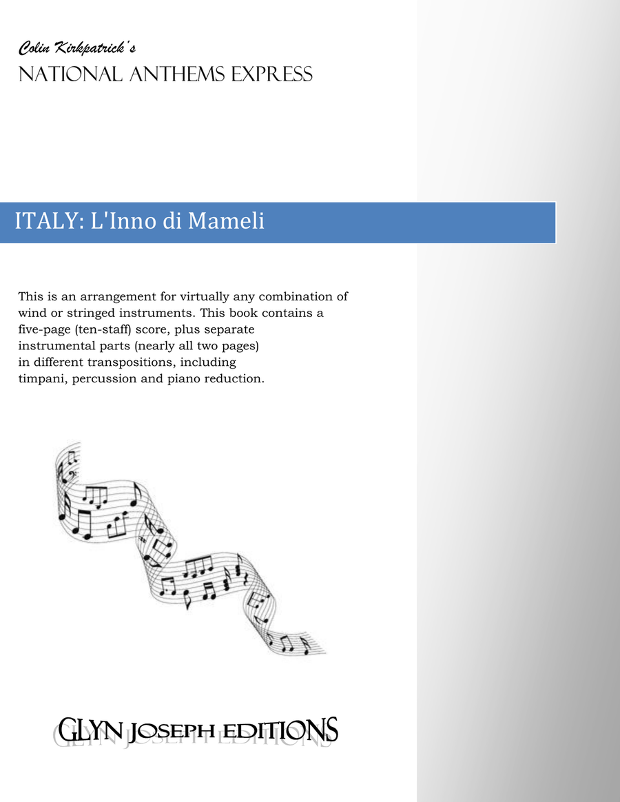 Italy National Anthem: L'Inno di Mameli Large Ensemble scores gallery preview page 1