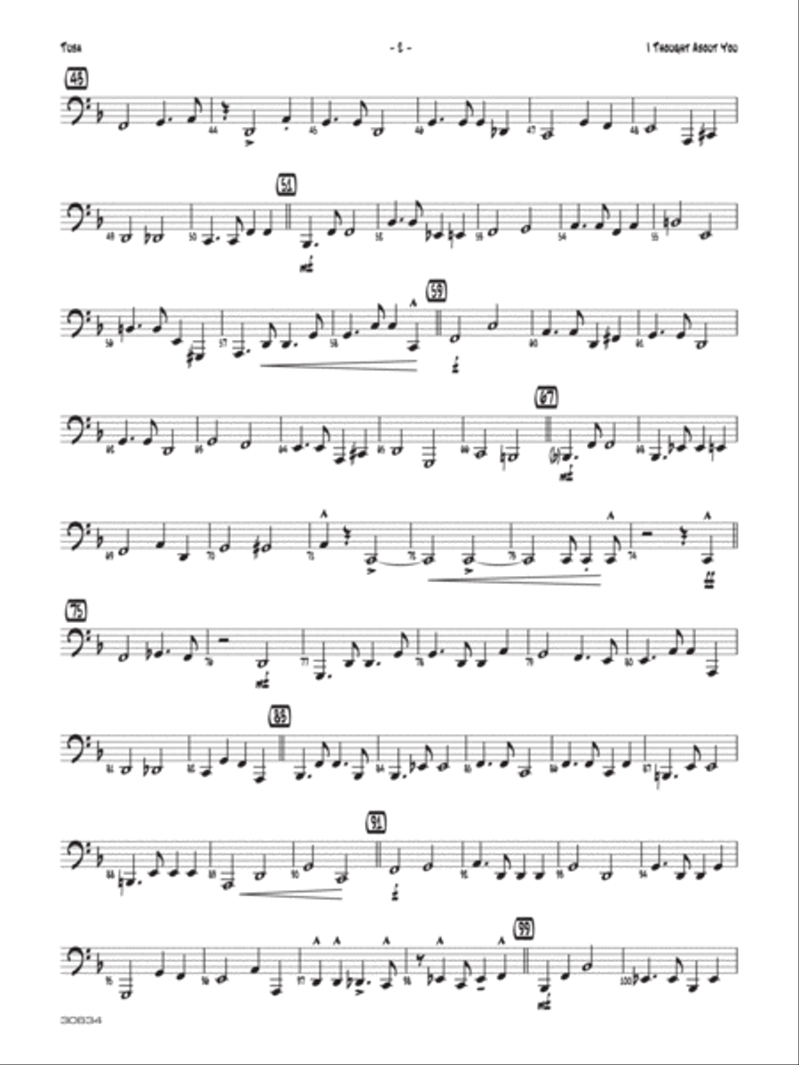 I Thought About You: Tuba Jazz Ensemble scores gallery preview page 2