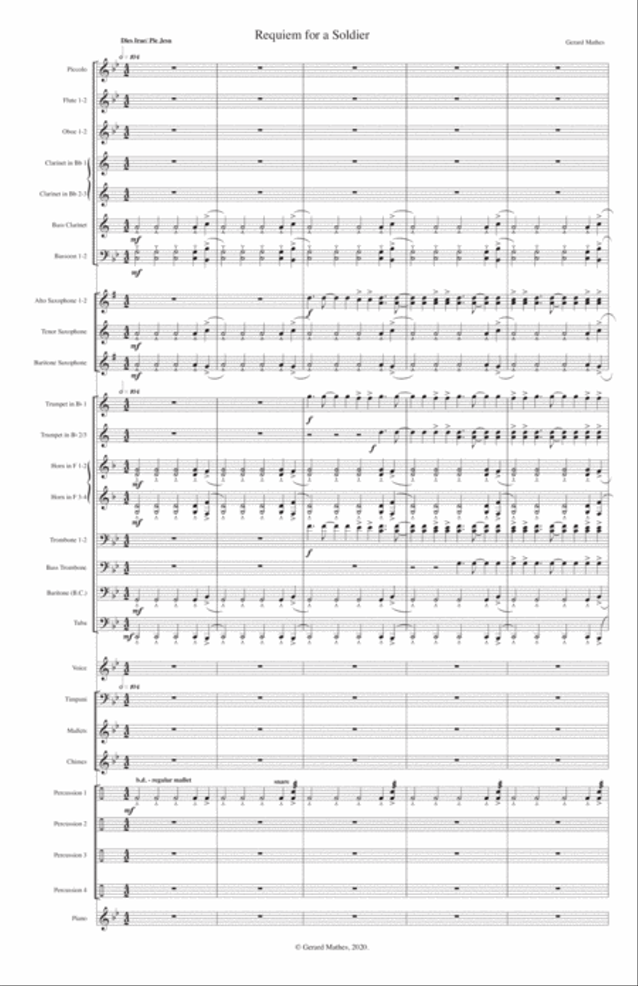 Requiem fo a Soldier Concert Band scores gallery preview page 1