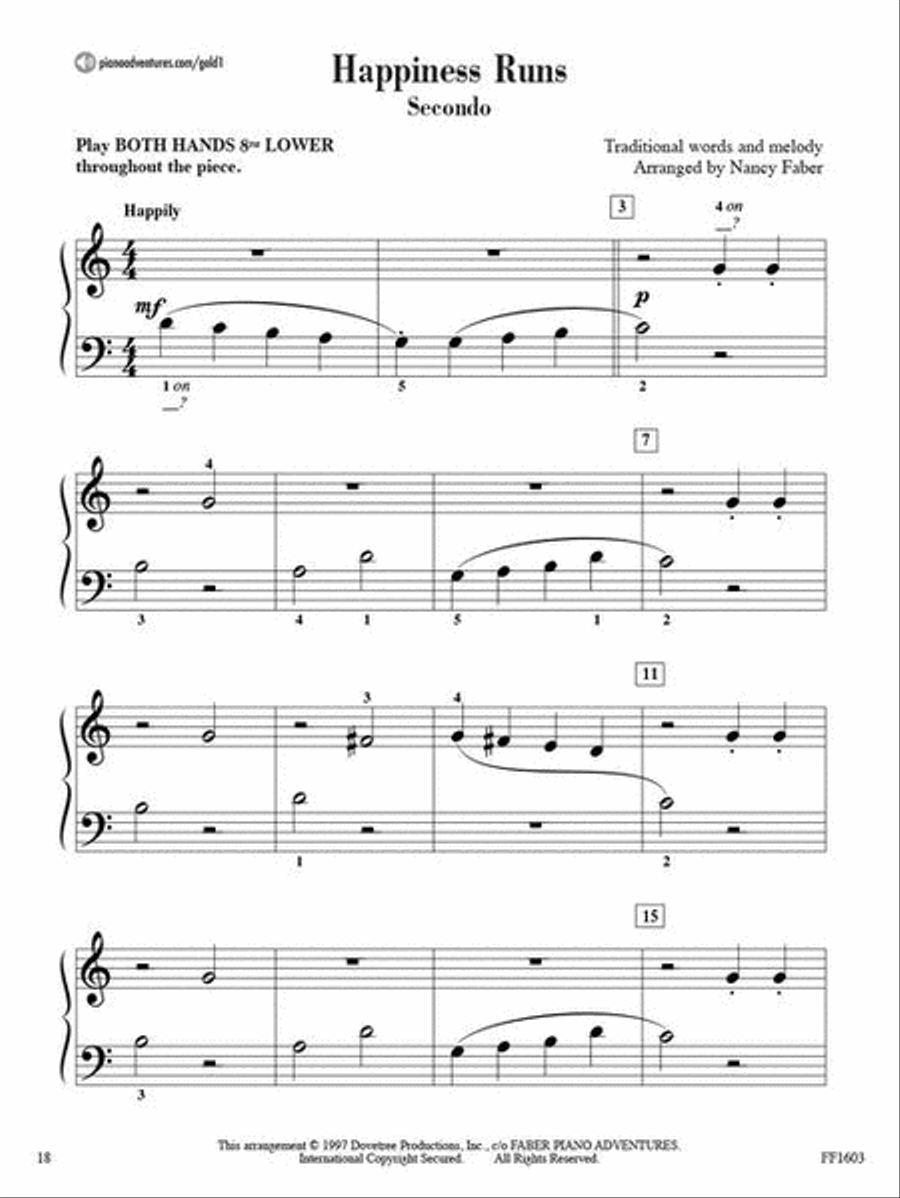 Level 1 – Gold Star Performance Book Piano Method scores gallery preview page 5