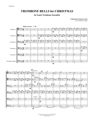 Book cover for Trombone Bells of Christmas for 6-part Trombone Ensemble