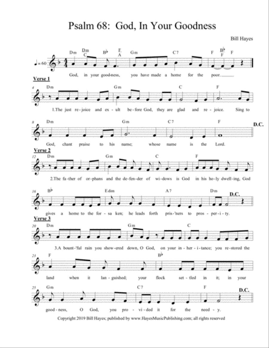 Psalm 68: God, In Your Goodness Praise scores gallery preview page 1