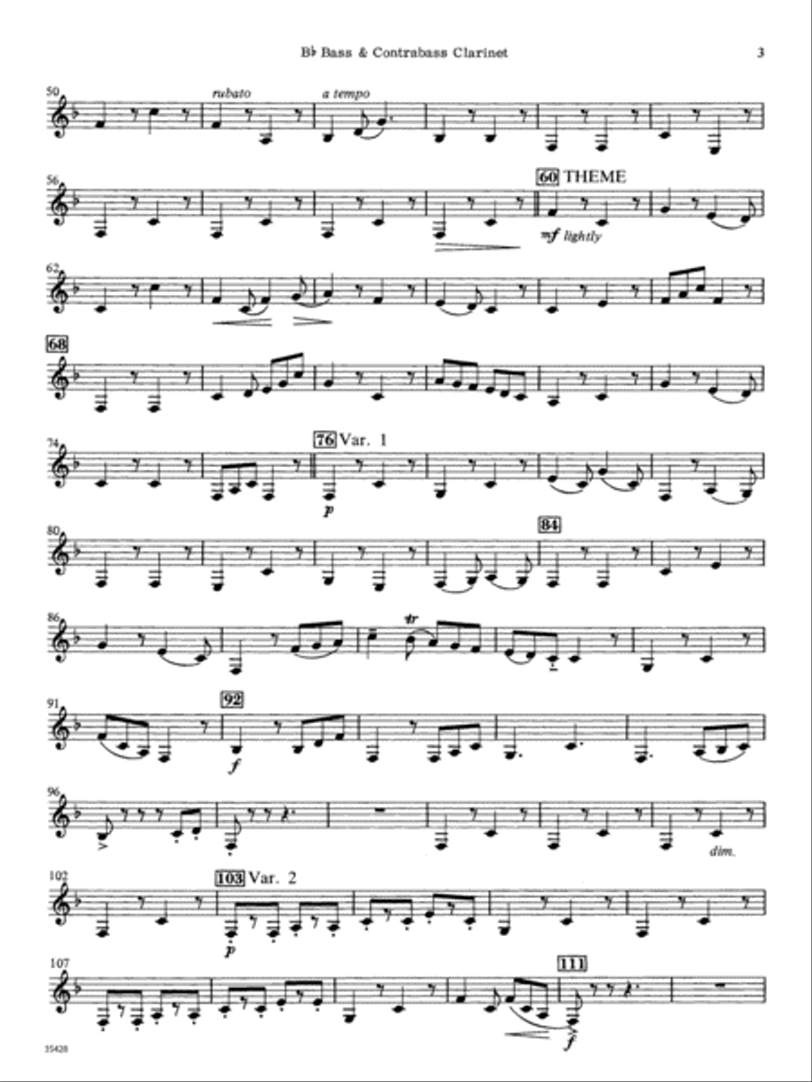 Le Carnaval de Venise: B-flat Bass Clarinet Concert Band scores gallery preview page 2