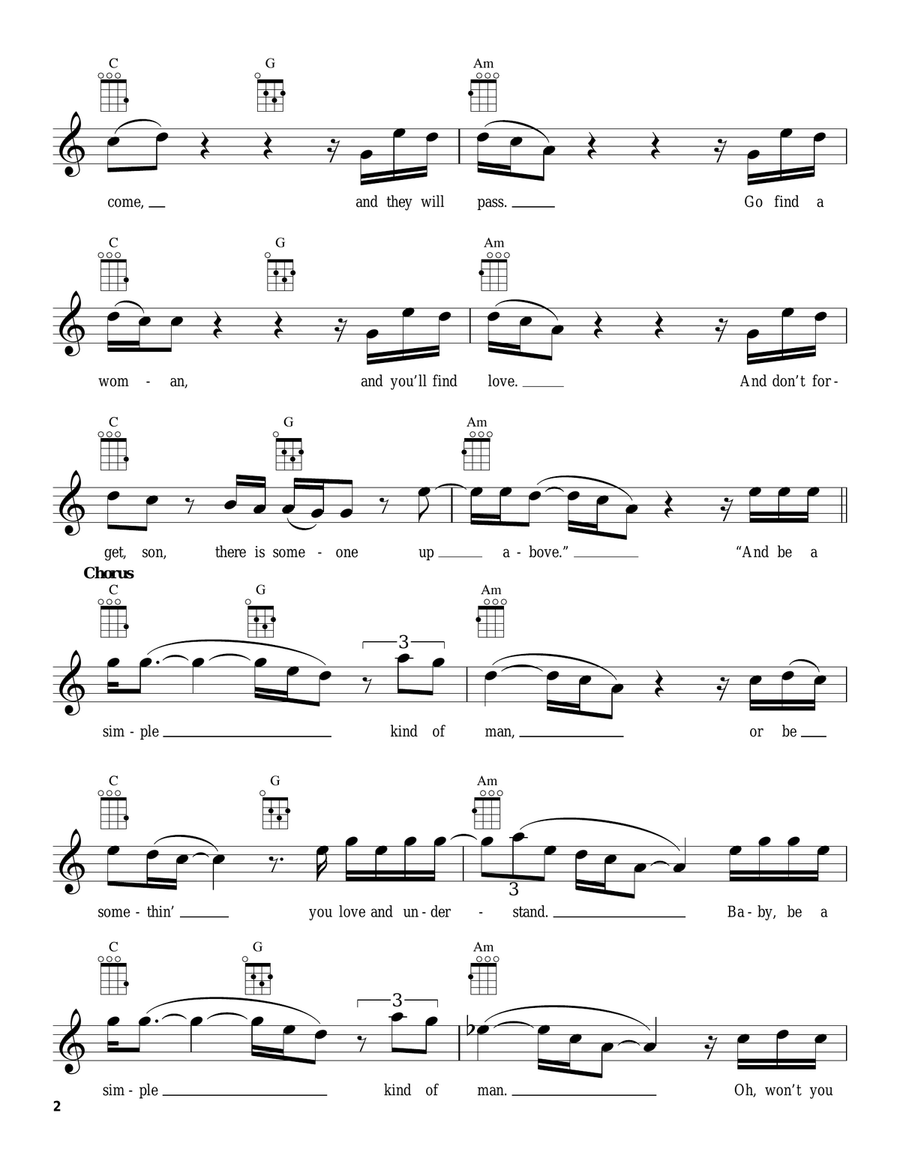 Simple Man Ukulele scores gallery preview page 2
