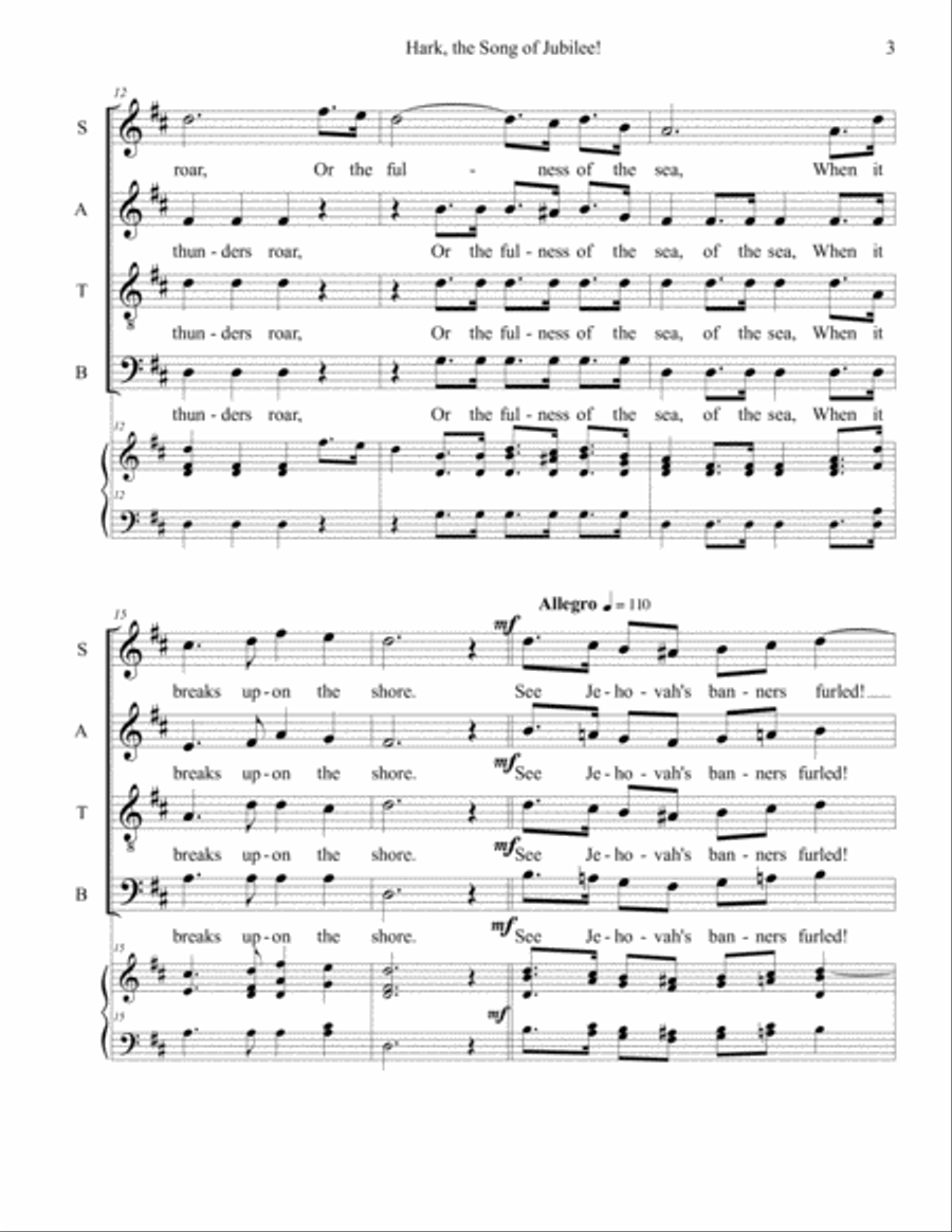 Hark, the Song of Jubilee! 4-Part scores gallery preview page 3