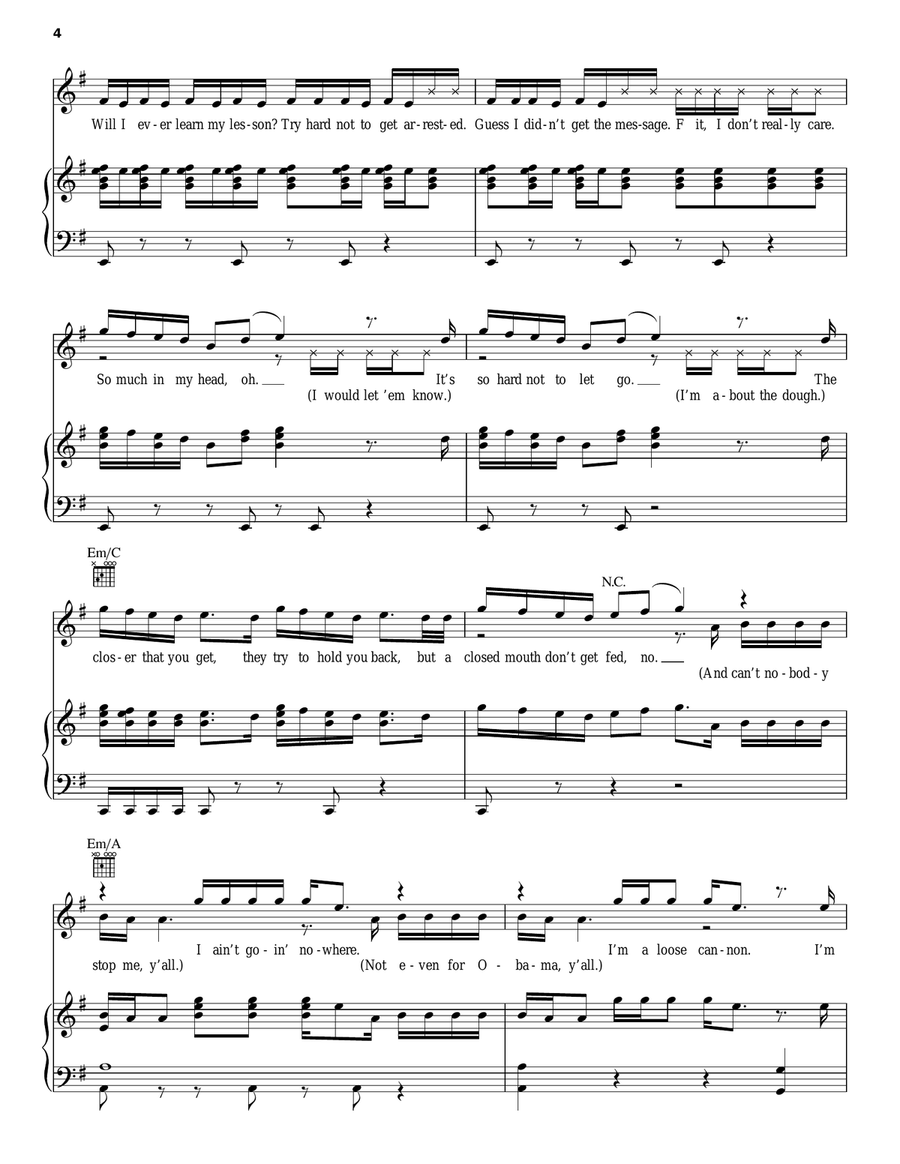 No Apologies No Apologies Piano, Vocal, Guitar scores gallery preview page 4
