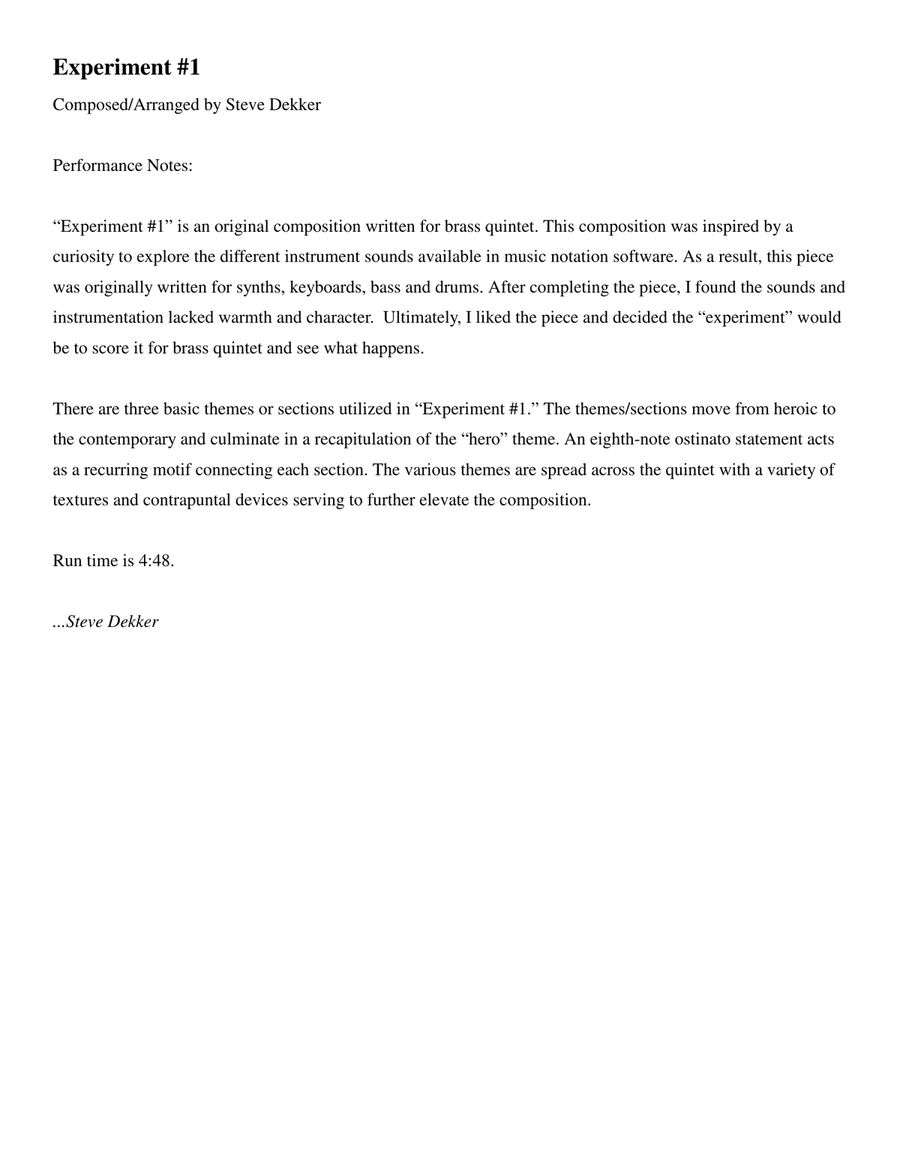 Experiment #1 Brass Quintet scores gallery preview page 2