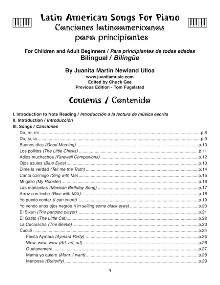 Canciones latinoamericanas para principiantes Easy Piano scores gallery preview page 5