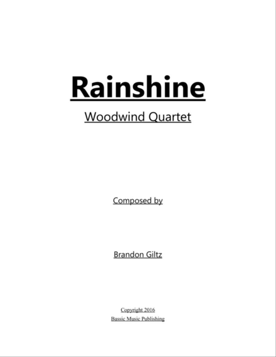 Rainshine for Wind Quartet Woodwind Quartet scores gallery preview page 1