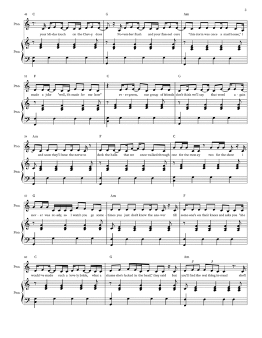 Champagne Problems Champagne Problems Piano, Vocal scores gallery preview page 3