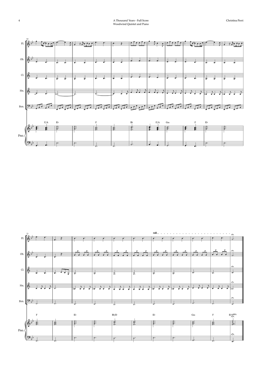A Thousand Years Woodwind Quintet scores gallery preview page 4