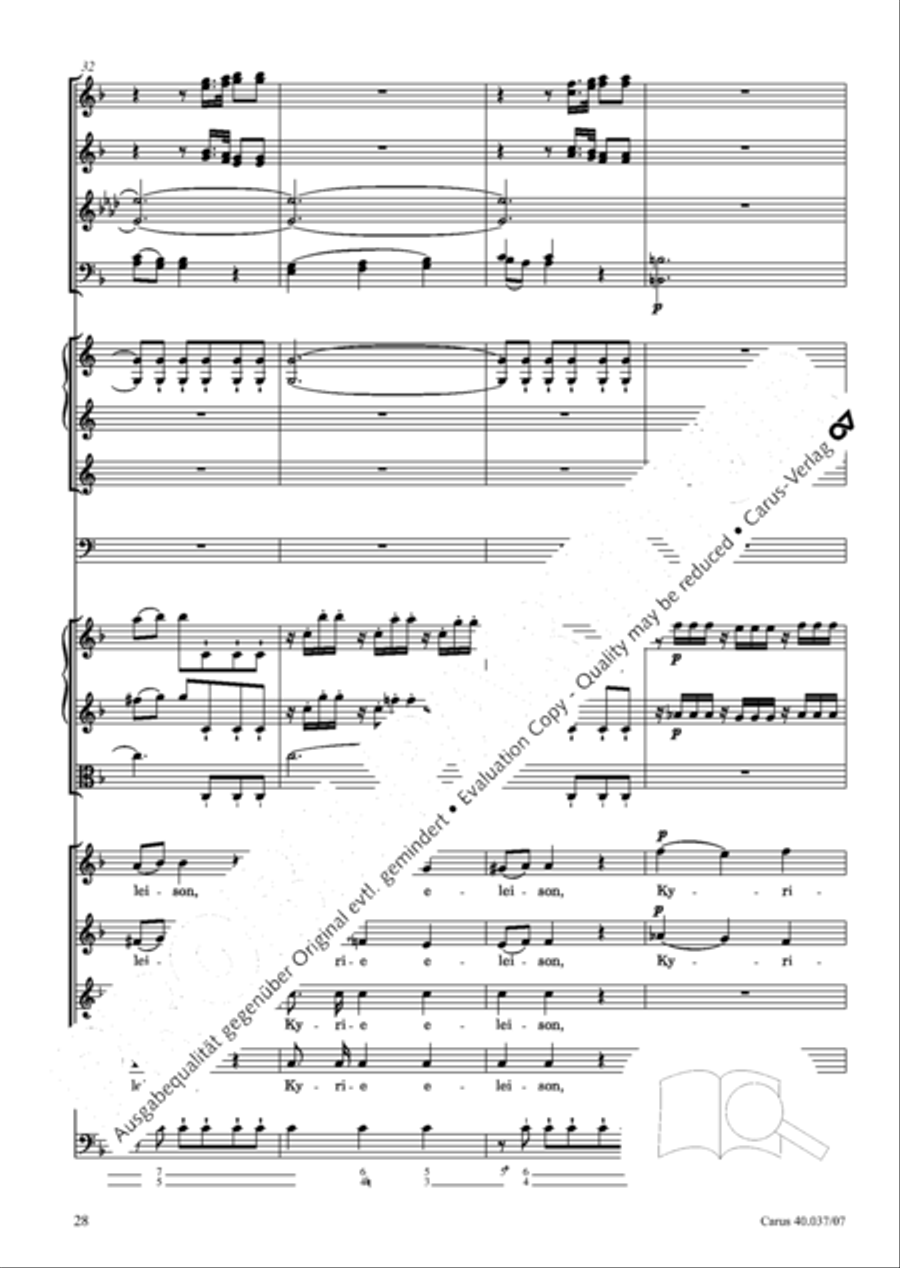 Kyrie in D minor 4-Part scores gallery preview page 29
