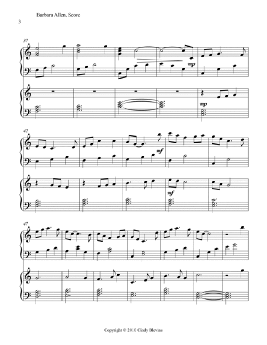 Barbara Allen, for Harp Duet Harp scores gallery preview page 4