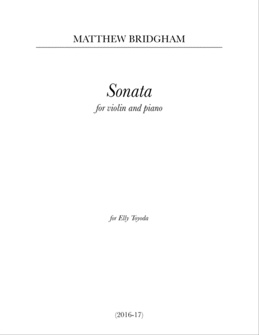 Sonata for violin and piano (2016-17) Violin scores gallery preview page 1