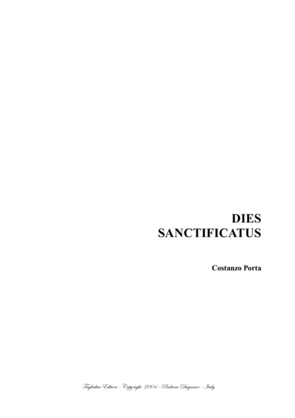 DIES SANCTIFICATUS - C. Porta - For STTB Choir image number null