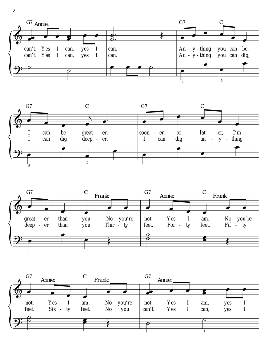 Anything You Can Do (from Annie Get Your Gun) Easy Piano scores gallery preview page 2