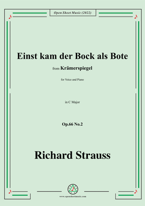 Book cover for Richard Strauss-Einst kam der Bock als Bote,in C Major,Op.66 No.2
