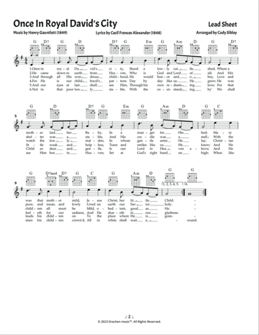 Once In Royal David's City Soprano Recorder scores gallery preview page 4