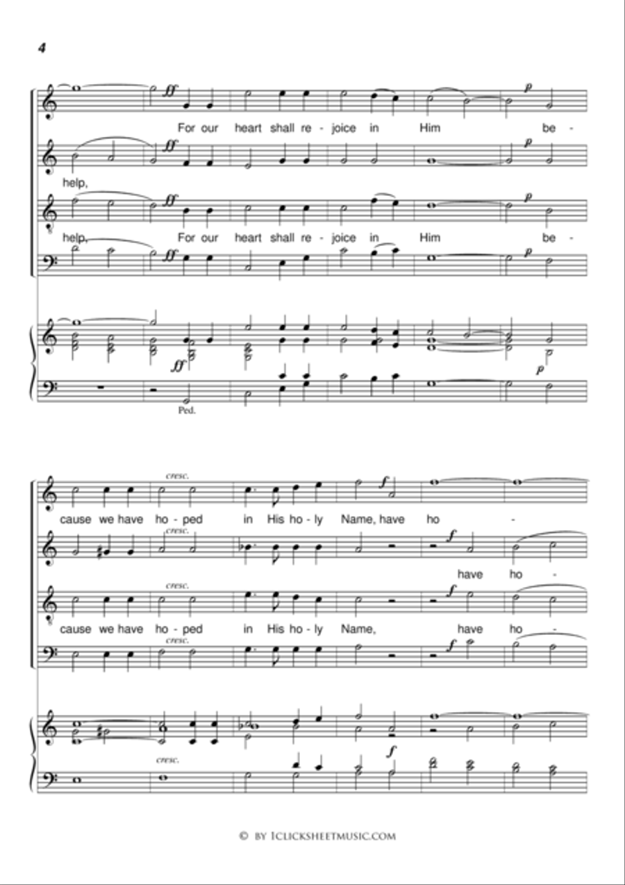 Rejoice In The Lord, O Ye Righteous / Psalm 33: 1, 20, 21 and 22 4-Part scores gallery preview page 4