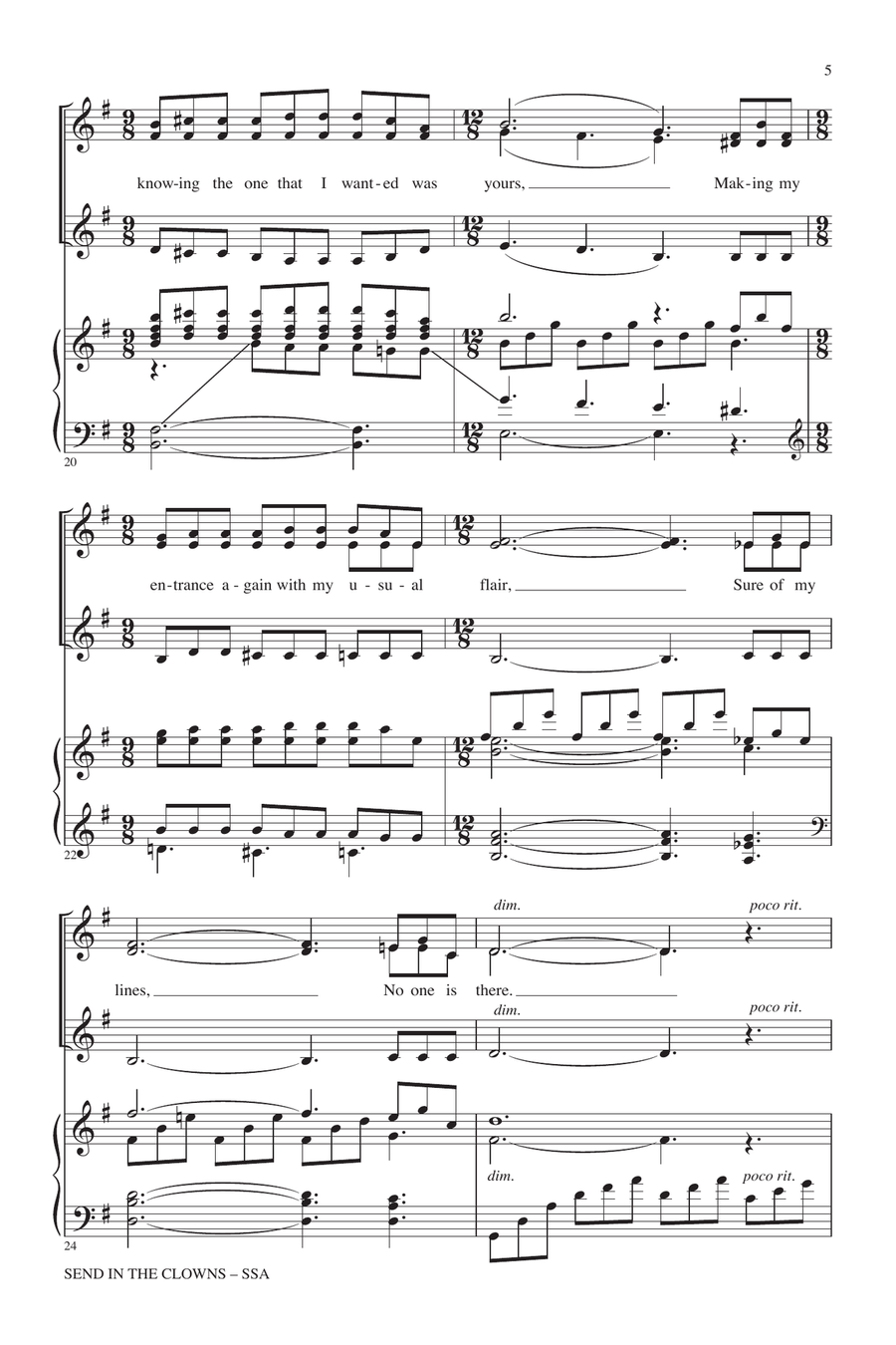 Send In The Clowns SSA scores gallery preview page 4