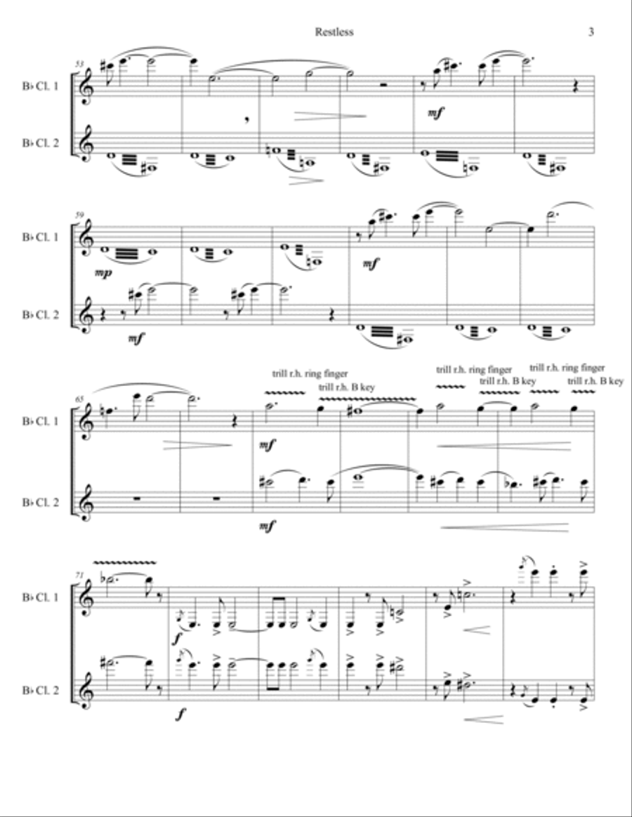 [Wiemann] Restless Clarinet Duet scores gallery preview page 5
