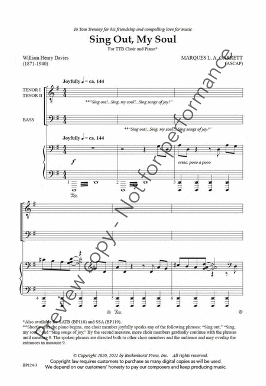 Sing Out, My Soul - TTB(B) TTB scores gallery preview page 2