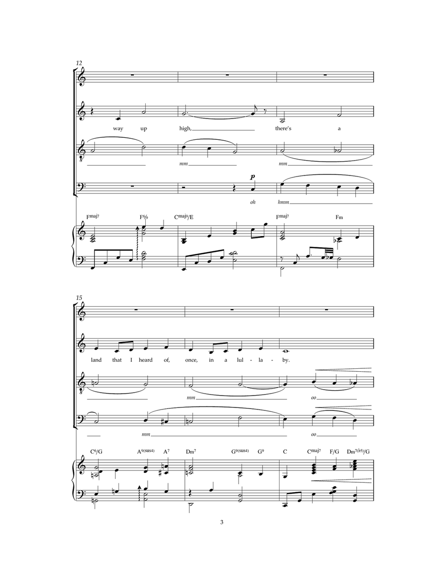Over The Rainbow (from 'The Wizard Of Oz') Choir scores gallery preview page 3