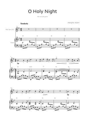 Book cover for O Holy Night - alto sax (Eb) and piano