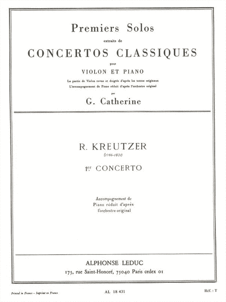 Premier Solos Concertos Classiques - Concerto No. 1