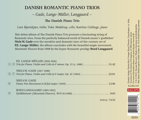 Gade, Lange-Muller & Langgaard: Danish Romantic Piano Trios image number null