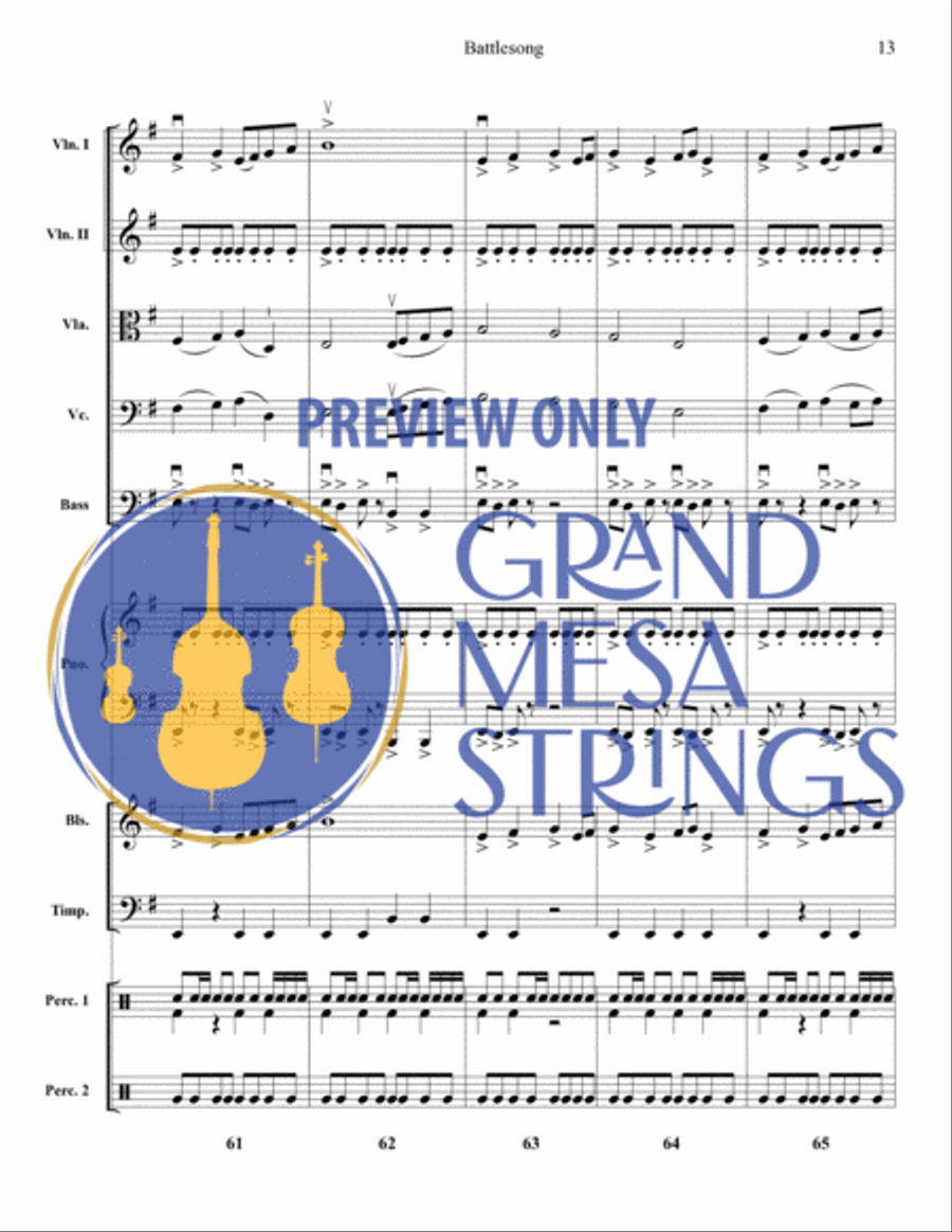 Battlesong String Orchestra scores gallery preview page 14