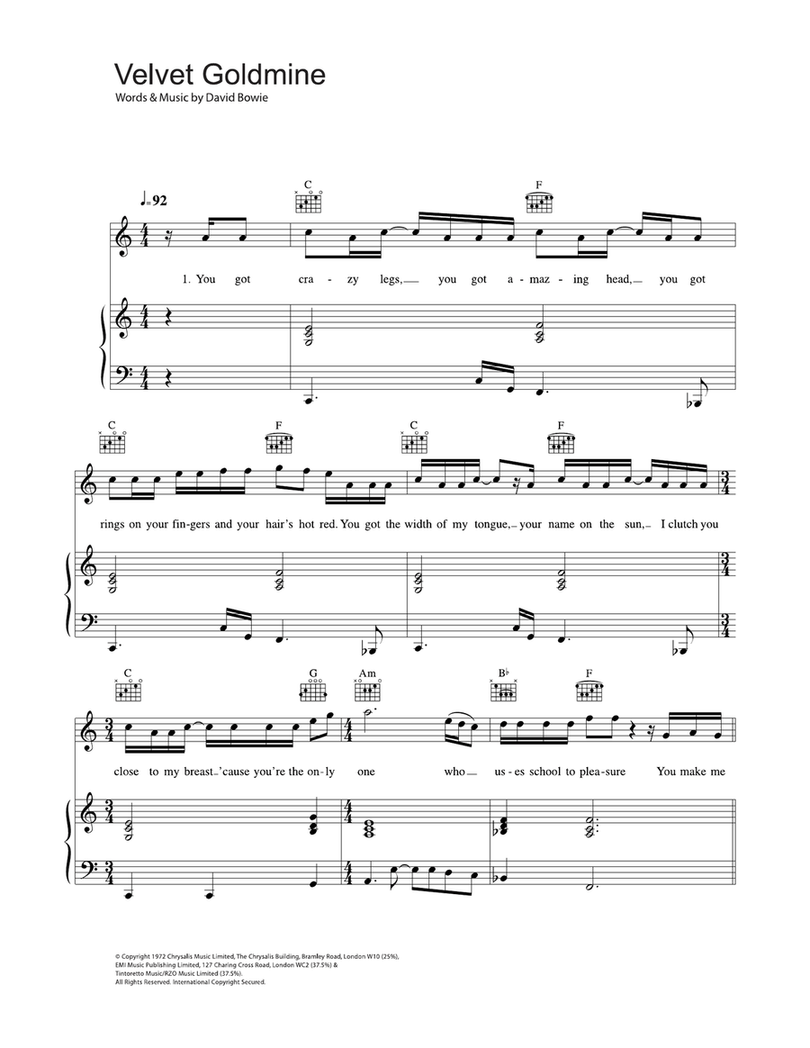 Velvet Goldmine Acoustic Guitar scores gallery preview page 1