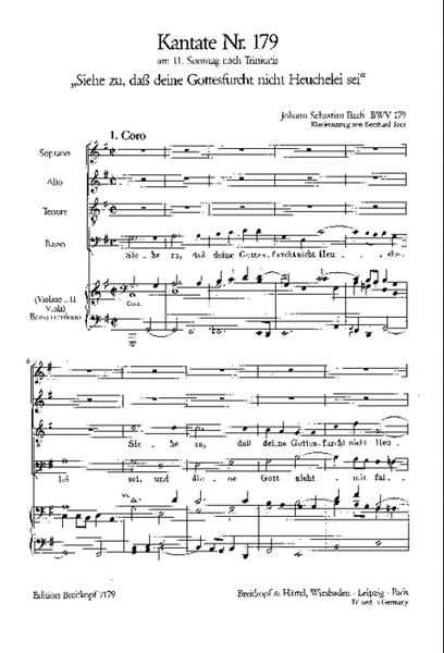 Cantata BWV 179 "Siehe zu, dass deine Gottesfurcht"