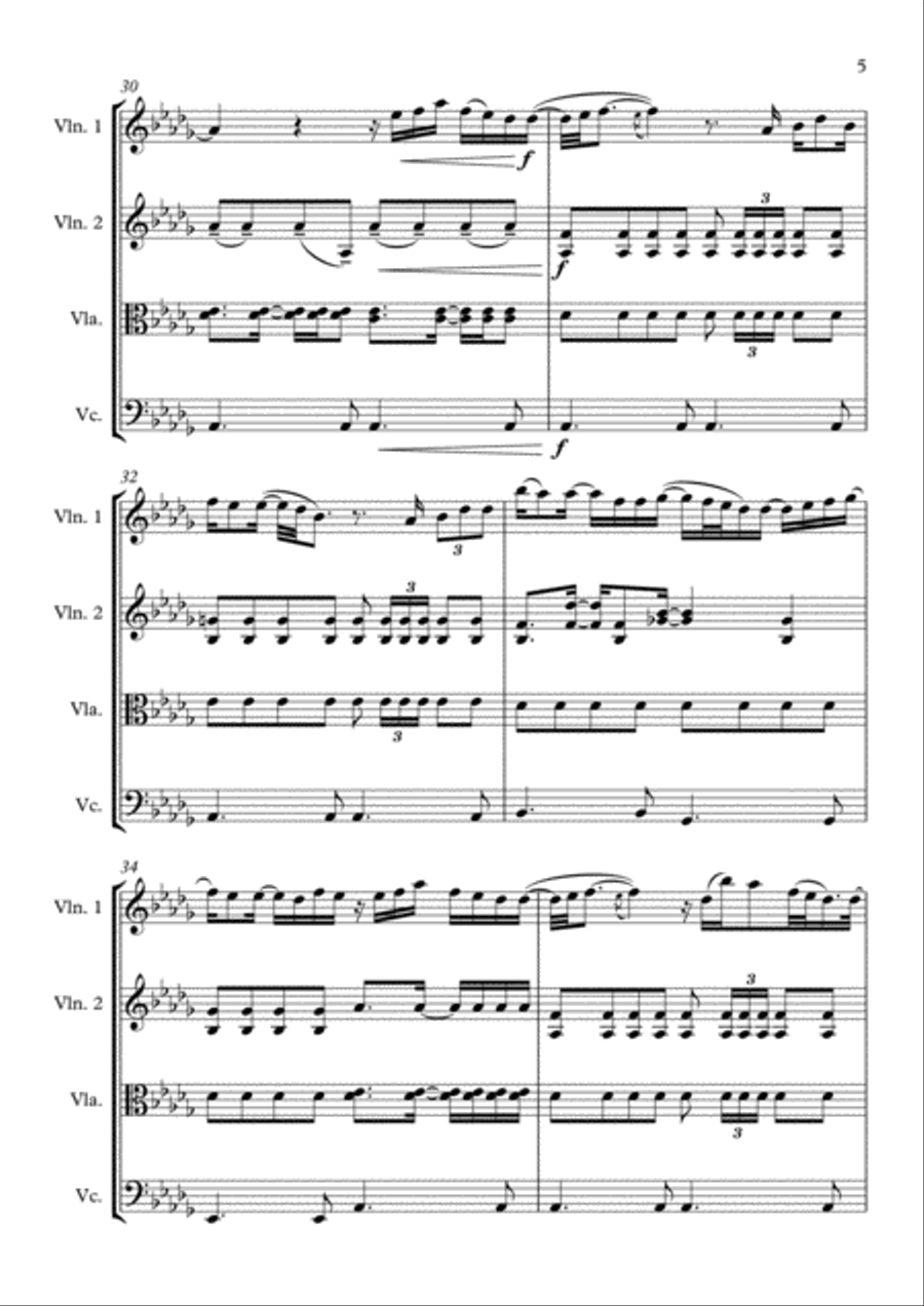 Against All Odds (take A Look At Me Now) String Quartet scores gallery preview page 5