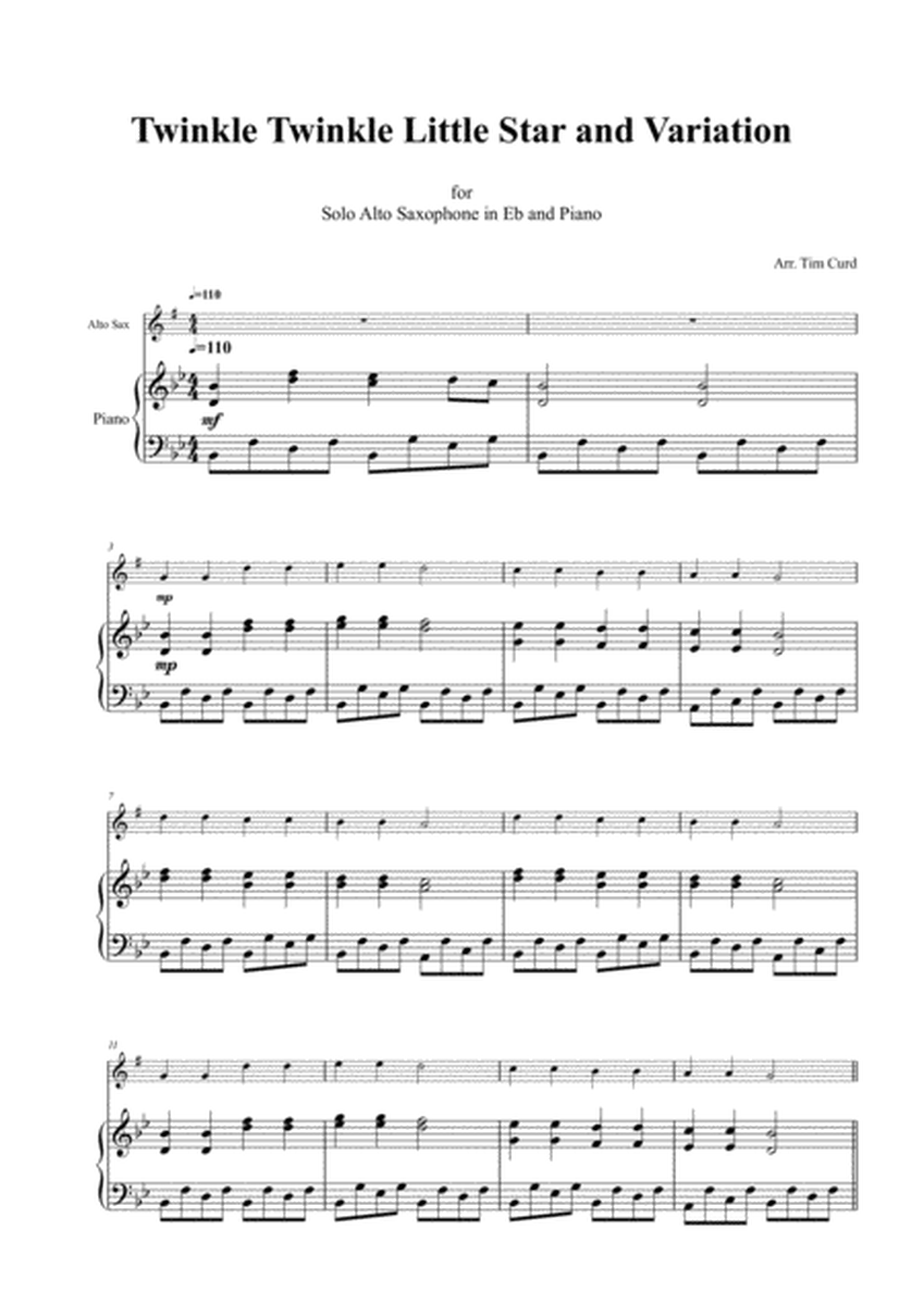 Twinkle Twinkle Little Star and Variation for Alto Saxophone and Piano image number null