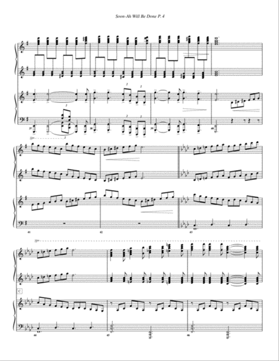 Soon-Ah Will Be Done--Duo Piano 2 Pianos, 4-Hands scores gallery preview page 5