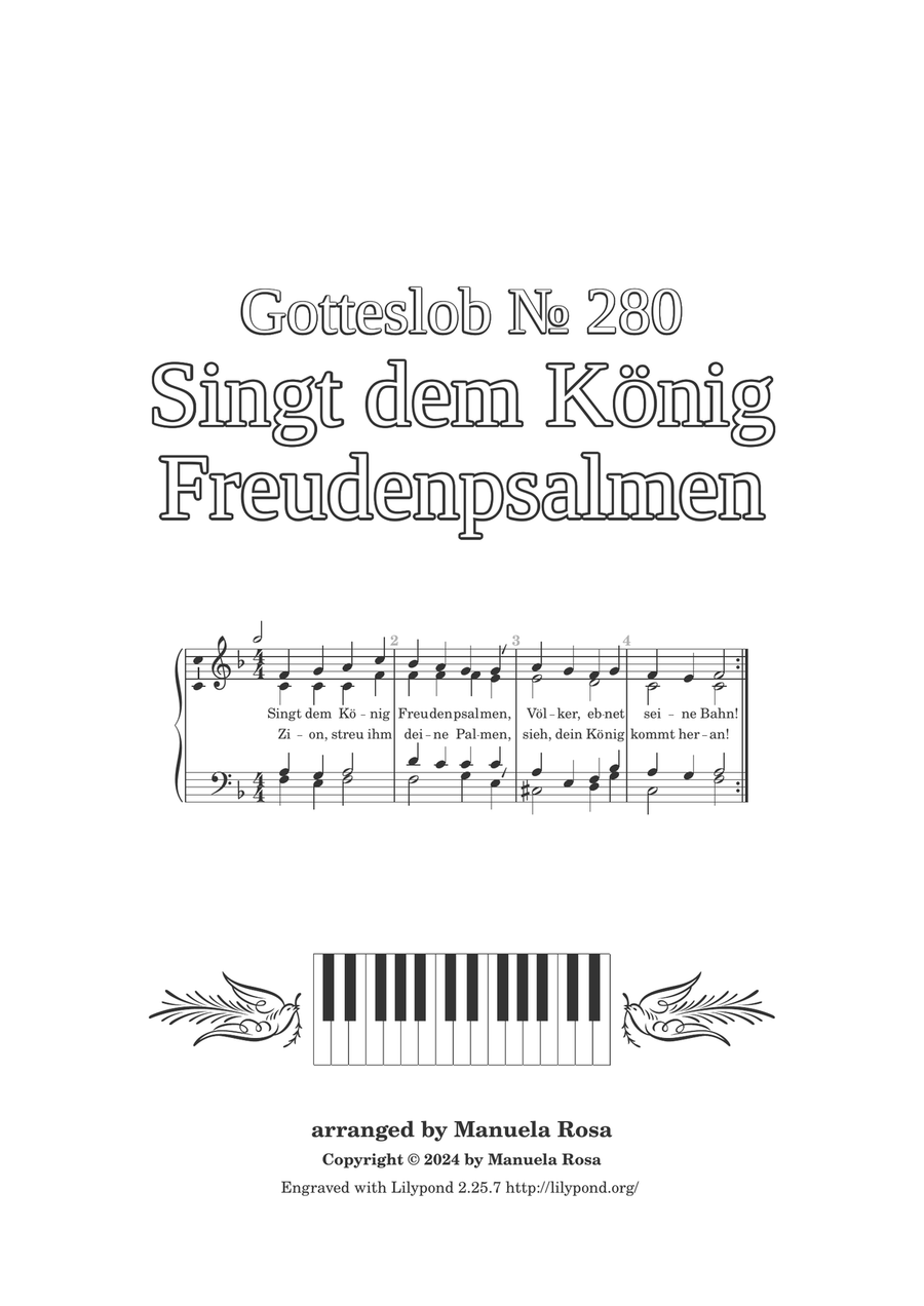 Singt dem König Freudenpsalmen (Gotteslob 280) Piano Method scores gallery preview page 2