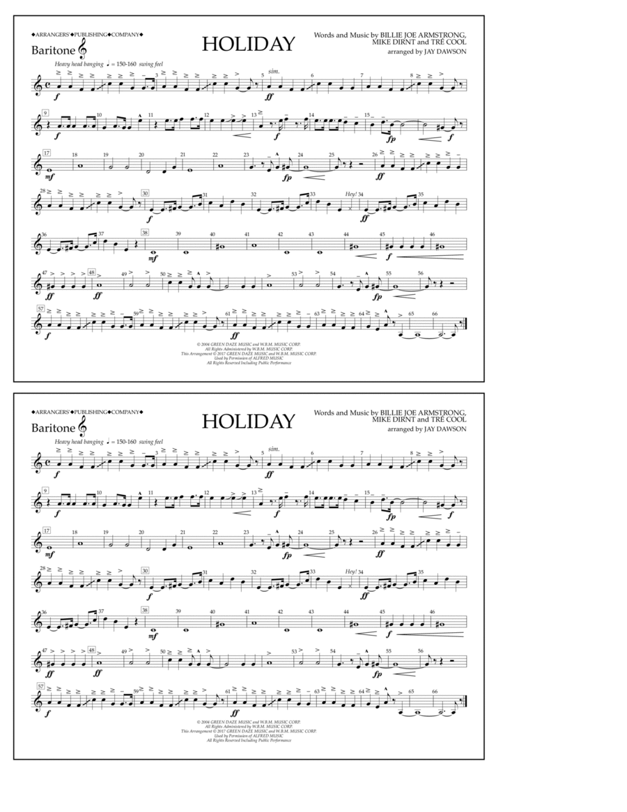 Holiday - Baritone T.C. Holiday - Baritone T.C. Baritone Horn TC scores gallery preview page 1