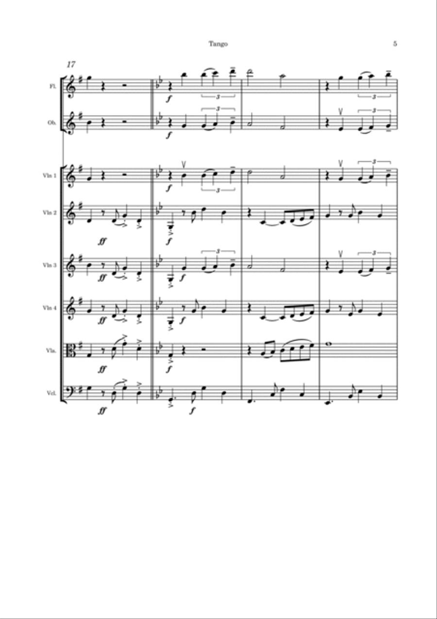 Tango - Por Una Cabeza Chamber Music scores gallery preview page 5