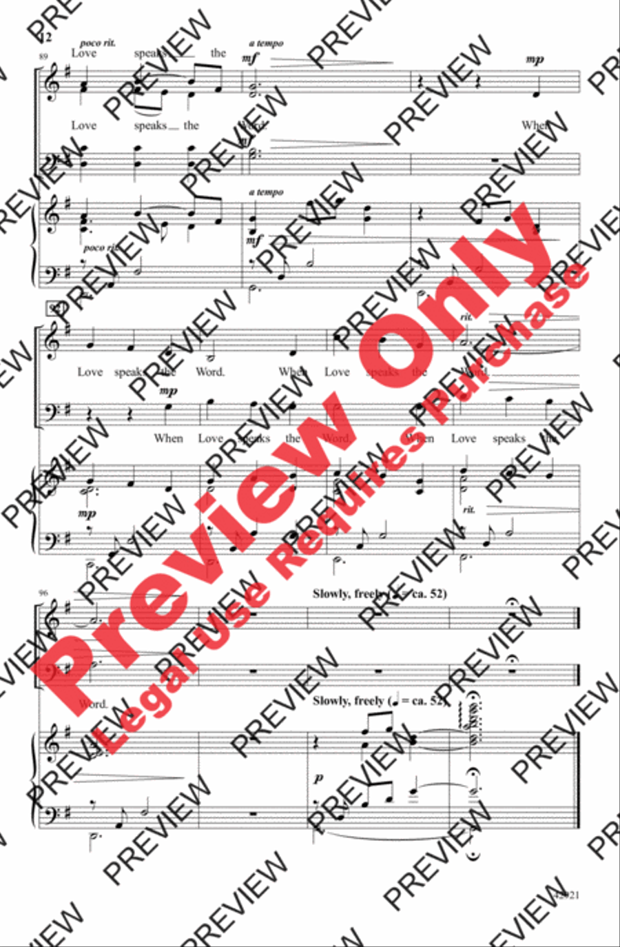 When Love Speaks the Word 4-Part scores gallery preview page 12